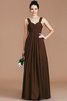 Robe demoiselle d'honneur naturel en chiffon de col en cœur jusqu'au sol d'empire - 13