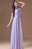Abito da Damigella Conotta Moderno con Nastro con Increspato A-Line in Chiffon - 4