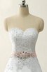 Vestido de Novia de Corte-A de Apliques de Hasta el suelo de Escote Corazón de Abalorio - 3