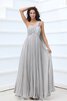 Abito mamma Sposa in Chiffon alta vita Vintage con Cristino monospalla - 1