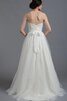 Robe de mariée en tulle ligne a longueur au ras du sol avec perle avec décoration dentelle - 3