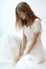 Robe de mariée intemporel modeste décontracté textile en tulle avec manche courte - 4