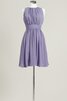 Robe demoiselle d'honneur bref col ras du cou a-ligne manche nulle - 2
