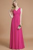 Vestido de Dama de Honor de Corte-A de Volantes Adorno de Natural de Hasta el suelo - 17
