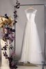 Normale Taille Schlüsselloch Rücken knielanges kurzes Brautkleid mit Knöpfen mit Bordüre - 3
