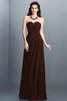 Abito da Damigella Senza Maniche A-Line in Chiffon A Terra con Festone - 7