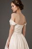 Abito da Sposa Coda A Strascico Corto in Taffeta con Perline Senza Maniche A-Line Romantico - 2
