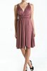 Abito da Damigella in Chiffon A-Line V-Scollo Semplice stravagante al ginocchio - 1