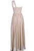 Vestido de Dama de Honor de Un sólo hombro de Volantes Adorno de Hasta el suelo - 4