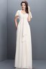 Halbe Ärmeln Herz-Ausschnitt Plissiertes Bodenlanges Brautjungfernkleid aus Chiffon - 16