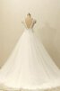 Robe de mariée naturel en tulle a-ligne de col en v dos nu - 2