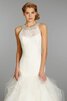 Abito da Sposa Buco Della Serratura Schiena Spazzola Treno in Tulle A-Line in pizzo Anello - 3