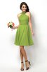Robe demoiselle d'honneur naturel bref de col haut ligne a de princesse - 13
