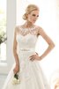 Abito da Sposa A Terra con Applique in Tulle A-Line Senza Maniche in pizzo - 2