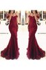 Robe de bal sexy intemporel d'epaule ecrite textile en tulle appliques - 3
