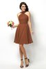 Robe demoiselle d'honneur naturel bref de col haut ligne a de princesse - 4