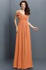 Robe demoiselle d'honneur plissage longue jusqu'au sol de col en v avec chiffon - 20