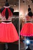 Neckholder Fabelhaft A-Linie Prinzessin Zwei Stück Abiballkleid - 2