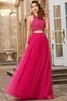 Vestido de Noche de Corte princesa en Tul de Natural de Largo de Sin mangas - 4