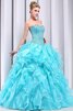 Duchesse-Linie Herz-Ausschnitt Tüll Ärmelloses trägerlos bodenlanges Jugendweihekleid - 5