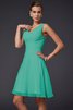 A-Line Drapiertes Plissiertes Ärmelloses Mini Brautjungfernkleid - 15
