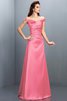 Robe demoiselle d'honneur longue en satin avec zip longueur au ras du sol en forme - 28