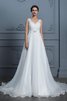 Herrlich Chiffon Besonderes Festliches Brautkleid mit V-Ausschnitt - 4