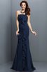Meerjungfrau Stil Ärmelloses Chiffon Bodenlanges Brautjungfernkleid mit Empire Taille - 10