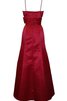 Robe demoiselle d'honneur avec nœud avec zip en satin avec cristal bandouliere spaghetti - 3