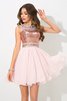 Prinzessin Reißverschluss Mini Cocktailkleid aus Chiffon mit Natürlicher Taille - 1