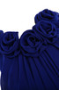 Zeitloses Etui Hoch geschlossenes knielanges Brautjungfernkleid mit Blume aus Chiffon - 3