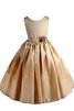 A-Line Ärmellos knöchellanges bodenlanges Blumenmädchenkleid mit Blume - 1