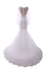 Perlenbesetztes Halle Reißverschluss Etui extravagantes sittsames Brautkleid - 6