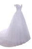 Robe de mariée officiel serieuse de traîne mi-longue col en forme de cœur avec cristal - 5