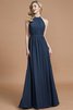 Robe demoiselle d'honneur naturel a-ligne manche nulle en chiffon de princesse - 15