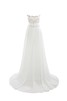 Robe de mariée naturel elégant manche nulle branle satin tissé extensible - 6