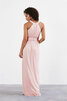 Robe demoiselle d'honneur de dos nu ruchés longs a salle intérieure belle naturel - 2