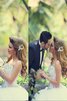 Vestido de Novia en Tul de Cola Corte de Escote Corazón de Abalorio de Natural - 1
