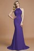Schaufel-Ausschnitt Normale Taille Ärmelloses Sweep Zug Brautjungfernkleid aus Chiffon - 29