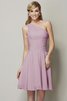 Abito da Damigella Mini in Chiffon con Increspato Naturale Monospalla - 21