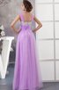 Robe de soirée long appliques bandouliere spaghetti textile en tulle - 3