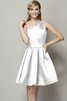Ärmelloses Natürliche Taile A-Linie Brautjungfernkleid mit Reißverschluss aus Satin - 29