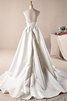 Abito da Sposa in pizzo con Increspature radiosa A Terra A-Line con Perline - 3