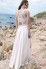 Ärmelloses Strand Nackenband bodenlanges informelles Brautkleid aus Satin - 1