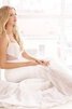 Abito da Sposa con Piega Sirena Coda A Strascico Corto in pizzo con Criss-cross Lungo - 1
