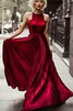 Abito laurea senza maniche naturale in seta come satin anello attraente a-line - 1