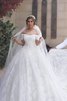 Robe de mariée naturel elégant de mode de bal en tulle de traîne moyenne - 1