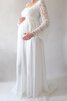 Exquisit Bodenlanges Pompöse Brautkleid mit Empire Taille aus Chiffon - 1