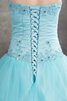 A Linie Ärmelloses Duchesse-Linie Jugendweihekleid aus Tüll mit Perlen - 5
