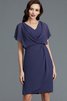 V-Ausschnitt Chiffon Normale Taille Enganliegendes Knielanges Brautmutterkleid - 6